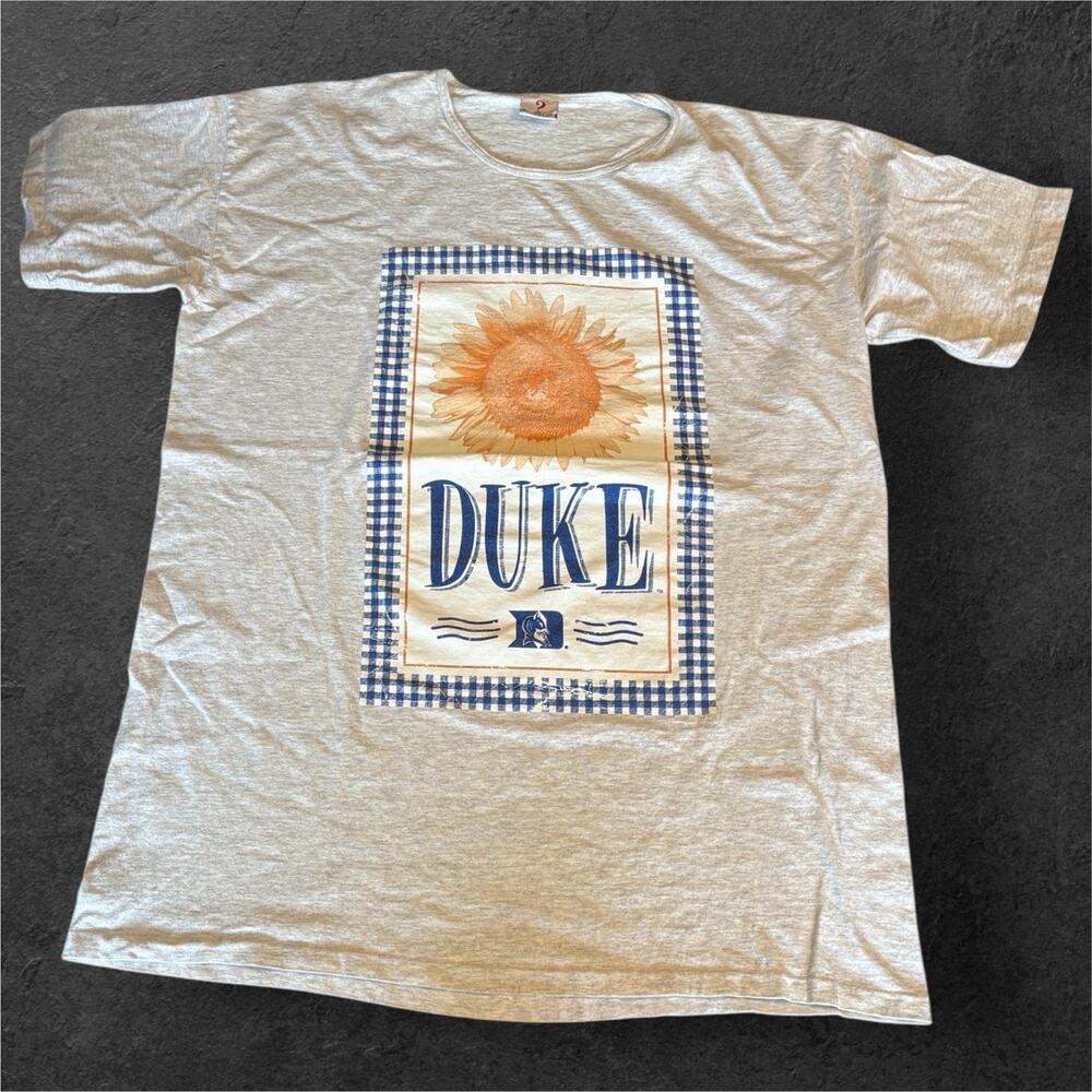 Vintage Oversized Duke Blue Devils Sunflower T Shirt ? DfE One Size Made In USA